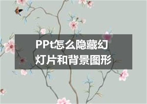 PPt怎么隐藏幻灯片和背景图形