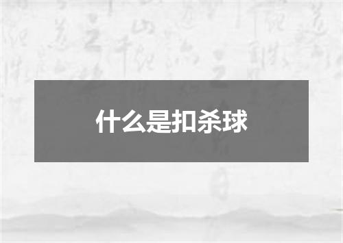 什么是扣杀球