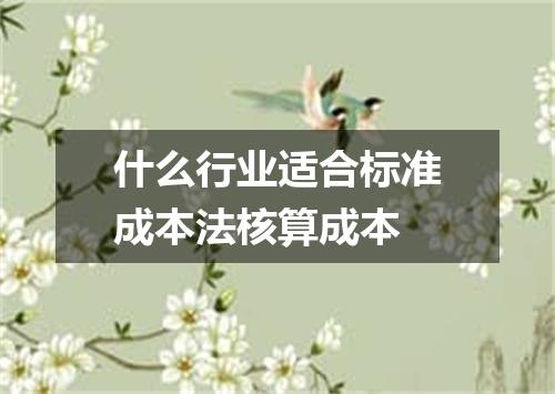 什么行业适合标准成本法核算成本