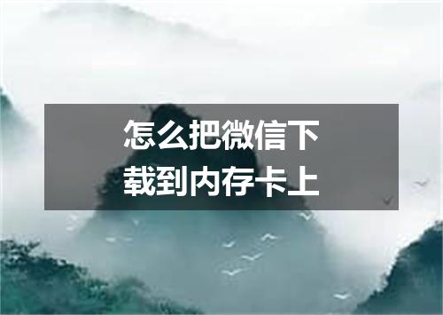 怎么把微信下载到内存卡上