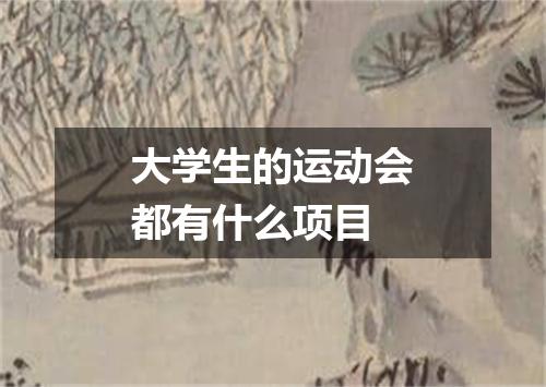 大学生的运动会都有什么项目