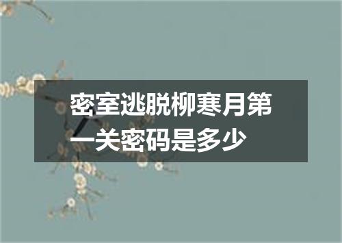 密室逃脱柳寒月第一关密码是多少