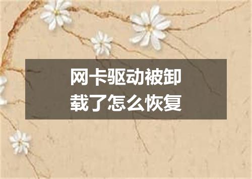 网卡驱动被卸载了怎么恢复