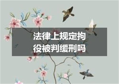 法律上规定拘役被判缓刑吗