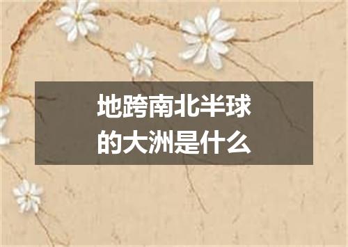 地跨南北半球的大洲是什么