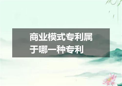 商业模式专利属于哪一种专利