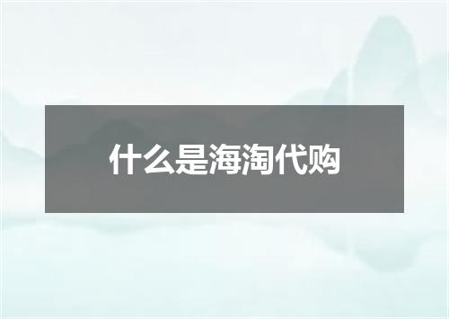 什么是海淘代购