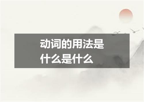 动词的用法是什么是什么
