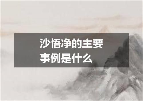 沙悟净的主要事例是什么