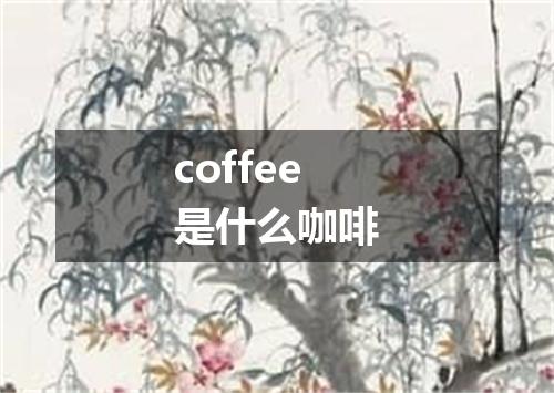 coffee是什么咖啡