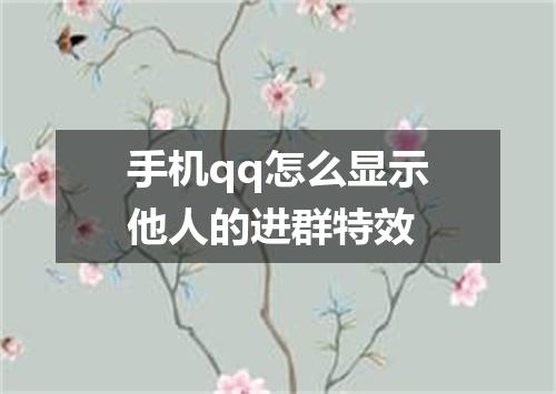 手机qq怎么显示他人的进群特效