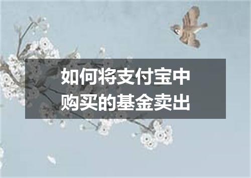 如何将支付宝中购买的基金卖出