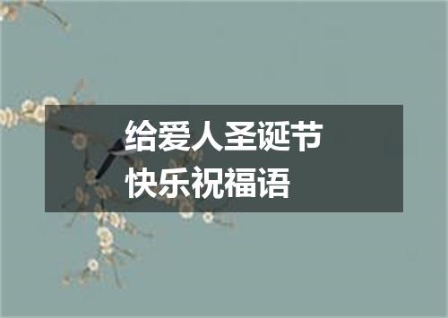 给爱人圣诞节快乐祝福语