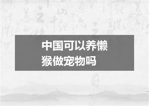 中国可以养懒猴做宠物吗