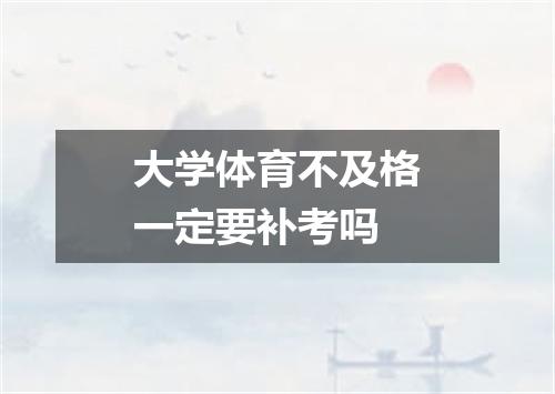 大学体育不及格一定要补考吗