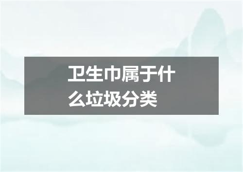 卫生巾属于什么垃圾分类