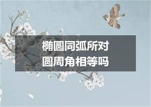 椭圆同弧所对圆周角相等吗