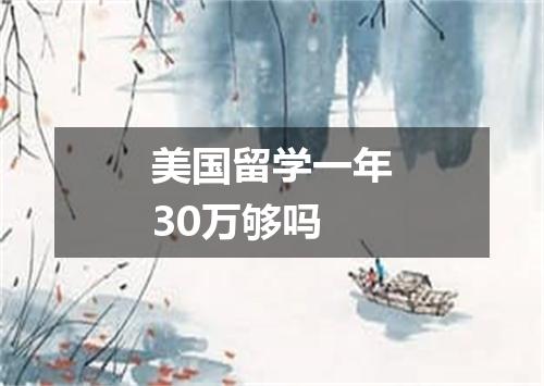 美国留学一年30万够吗