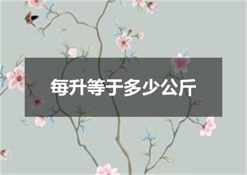 每升等于多少公斤