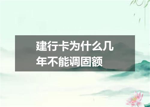 建行卡为什么几年不能调固额