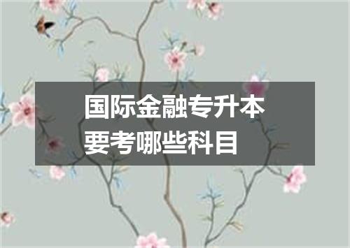 国际金融专升本要考哪些科目