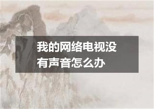 我的网络电视没有声音怎么办