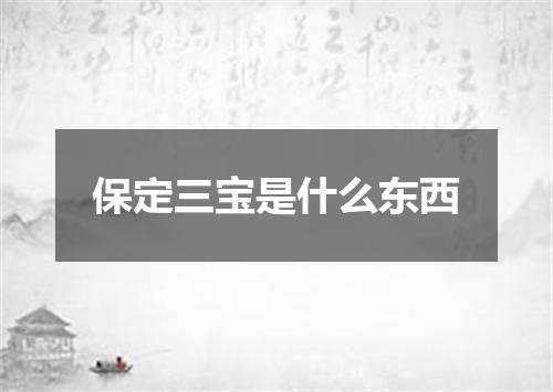 保定三宝是什么东西