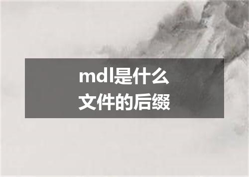 mdl是什么文件的后缀
