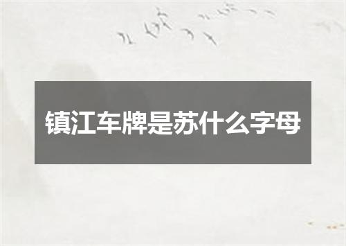 镇江车牌是苏什么字母
