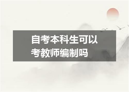自考本科生可以考教师编制吗