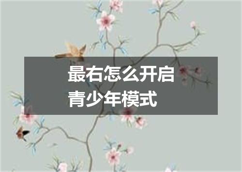 最右怎么开启青少年模式