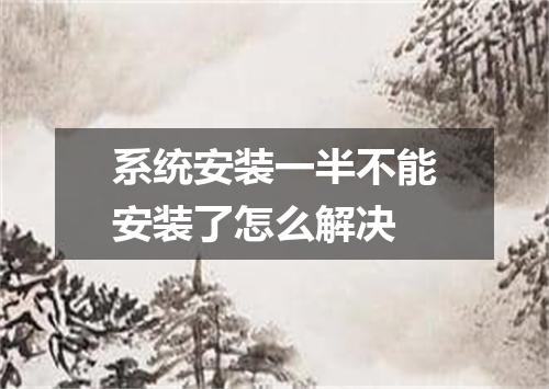 系统安装一半不能安装了怎么解决