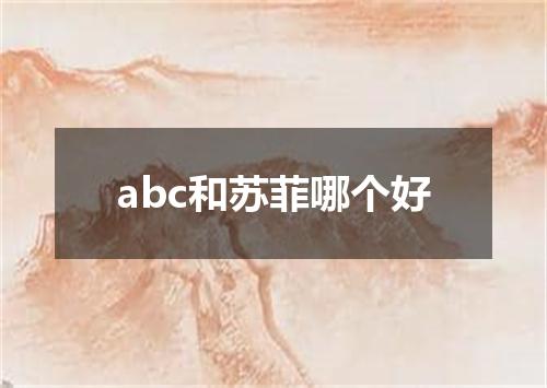 abc和苏菲哪个好