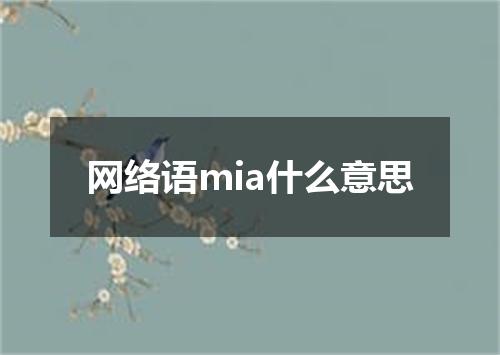 网络语mia什么意思