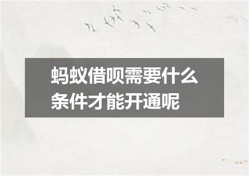 蚂蚁借呗需要什么条件才能开通呢