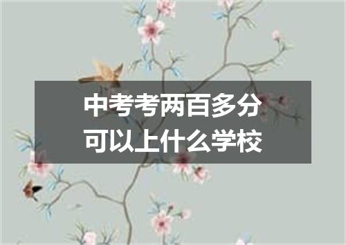 中考考两百多分可以上什么学校