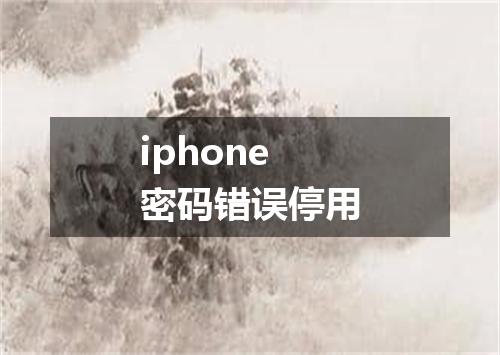 iphone密码错误停用