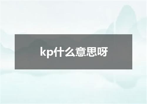 kp什么意思呀