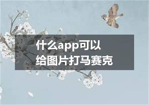 什么app可以给图片打马赛克
