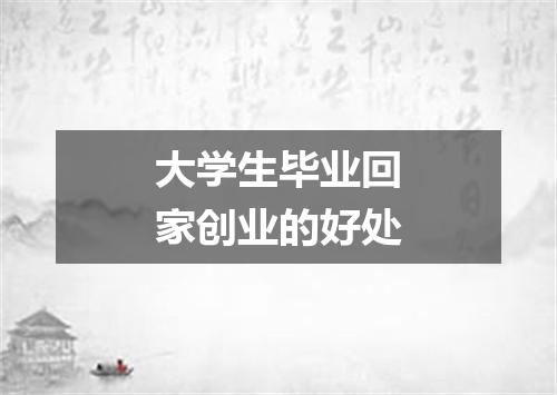 大学生毕业回家创业的好处