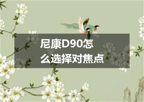 尼康D90怎么选择对焦点