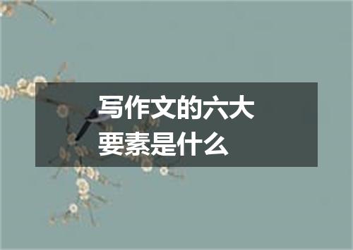 写作文的六大要素是什么