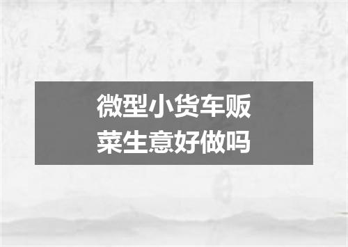 微型小货车贩菜生意好做吗