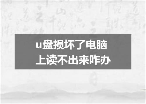 u盘损坏了电脑上读不出来咋办