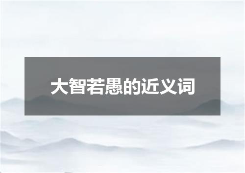 大智若愚的近义词