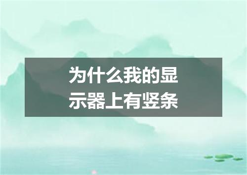 为什么我的显示器上有竖条