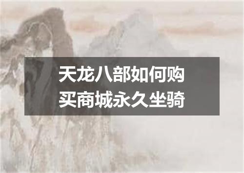 天龙八部如何购买商城永久坐骑