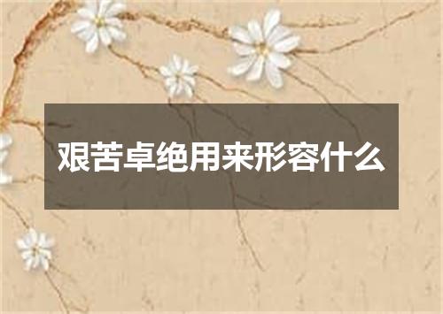 艰苦卓绝用来形容什么