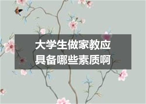 大学生做家教应具备哪些素质啊