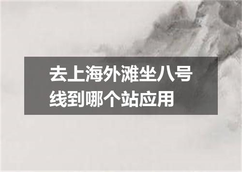 去上海外滩坐八号线到哪个站应用